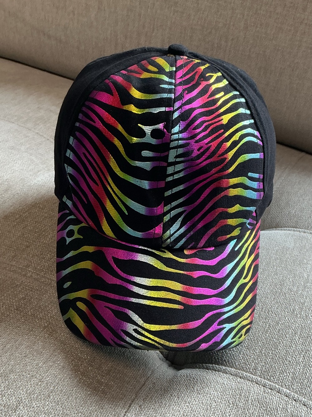 Zebra Print Baseball Cap – Adjustable Hat 🧢 Lightweight Unisex EUC